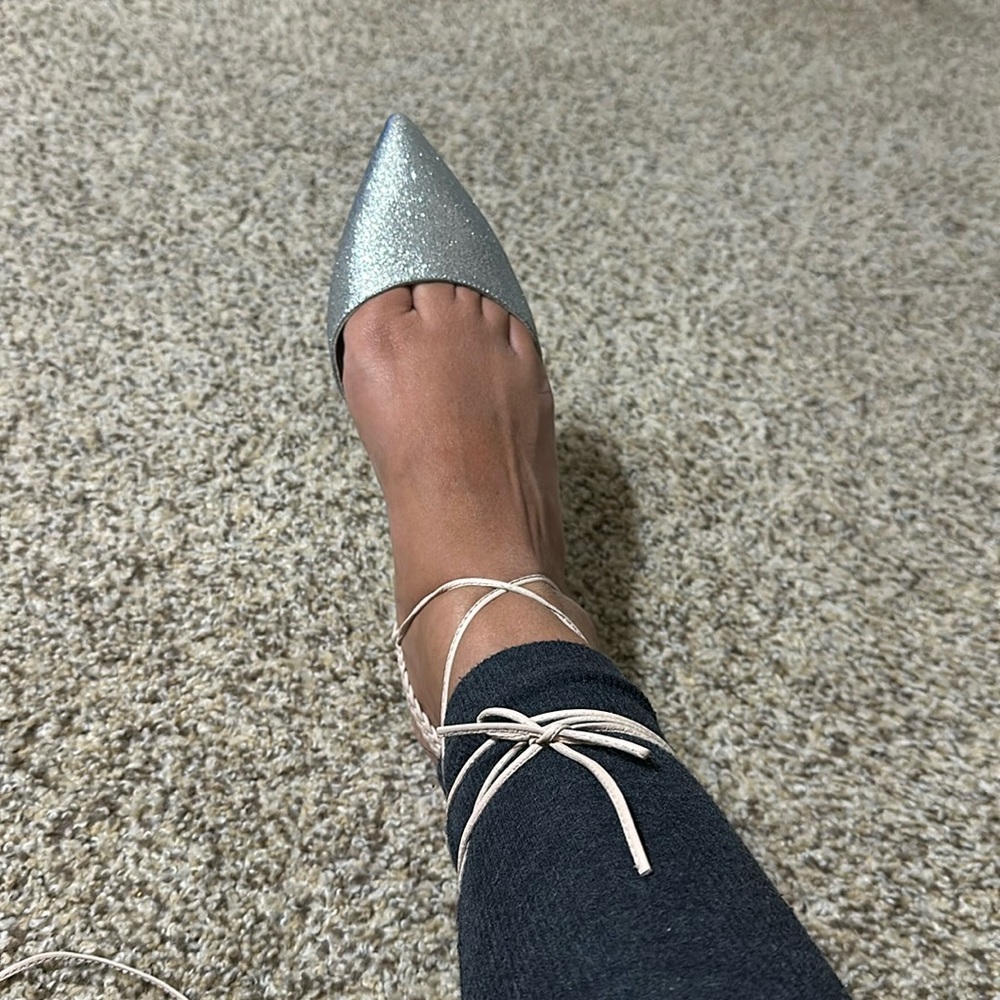 J.Crew silver shimmer flats - Picture 2 of 3